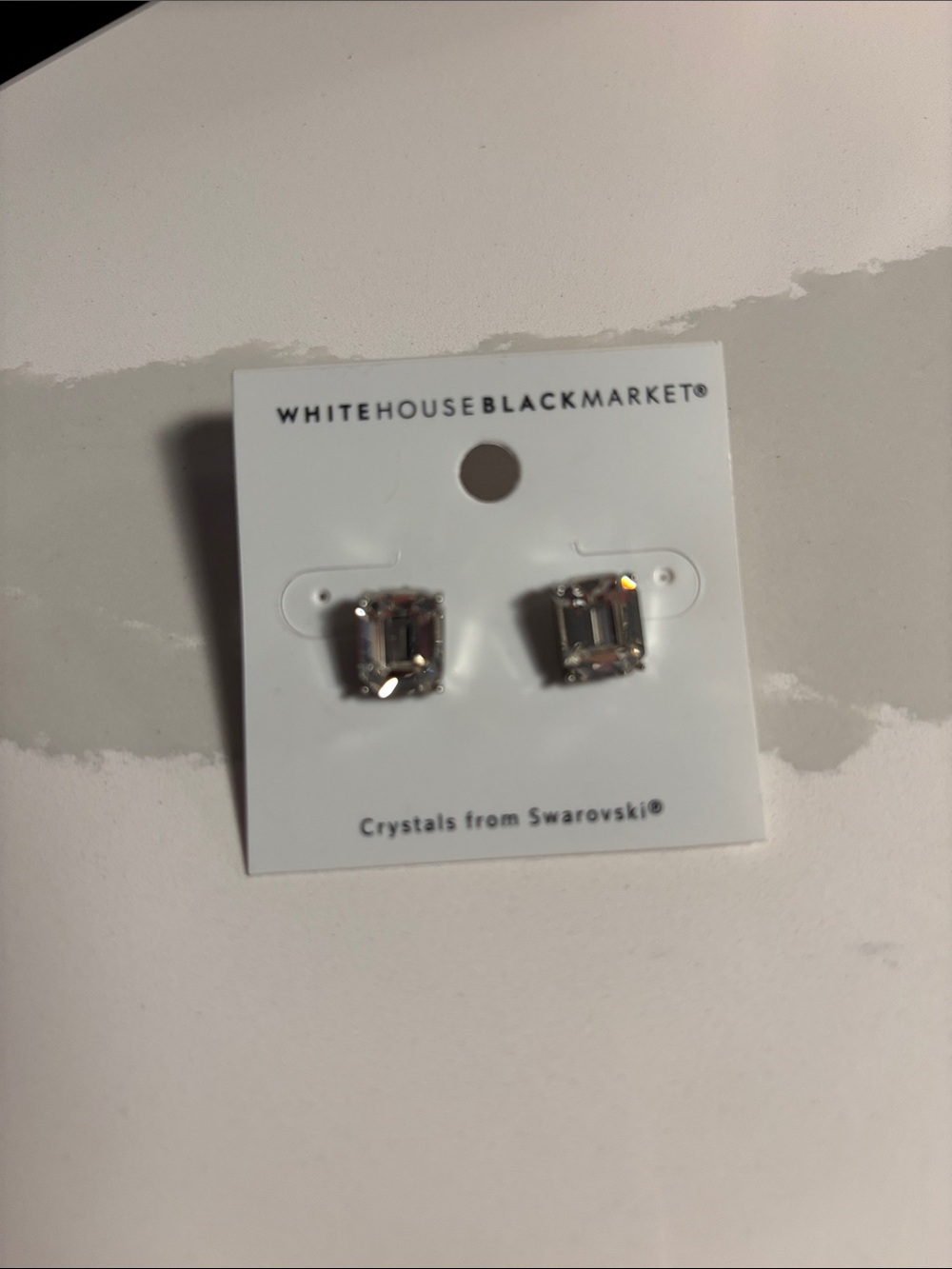 White House Black Market Clear Crystal Stud Earrings